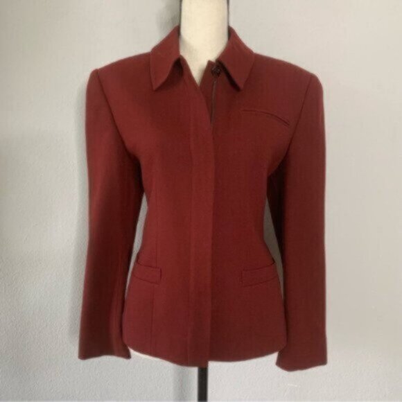 Jones New York Burgundy Two Piece Pants Suit Set - Pants & Blazer - Picture 6 of 12